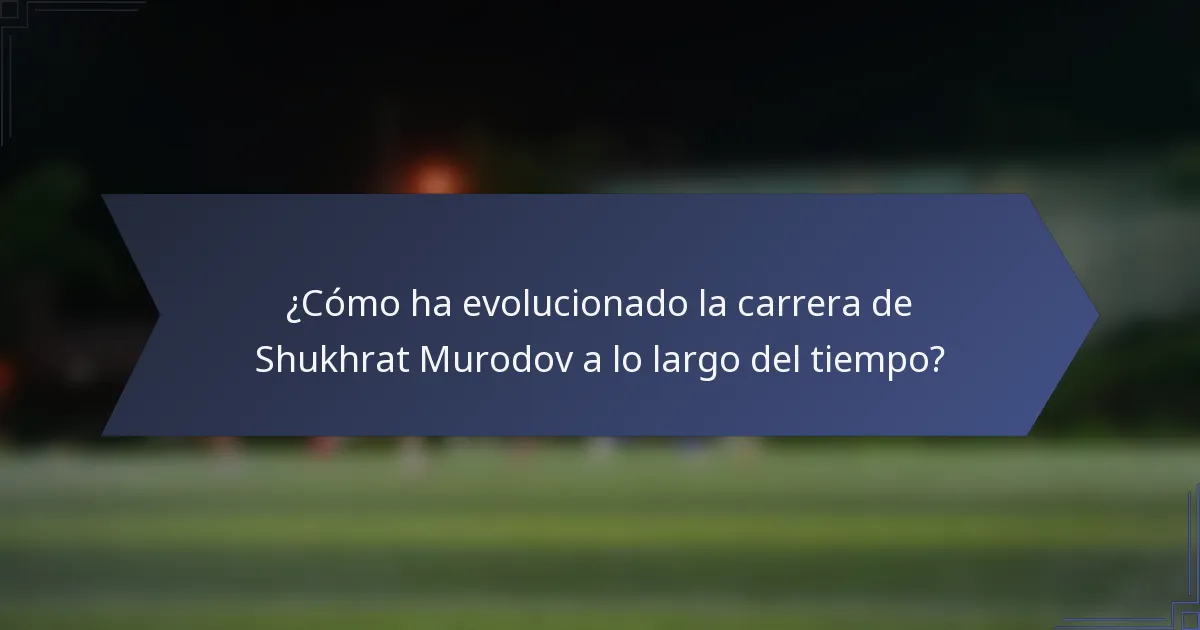 ¿Cómo ha evolucionado la carrera de Shukhrat Murodov a lo largo del tiempo?