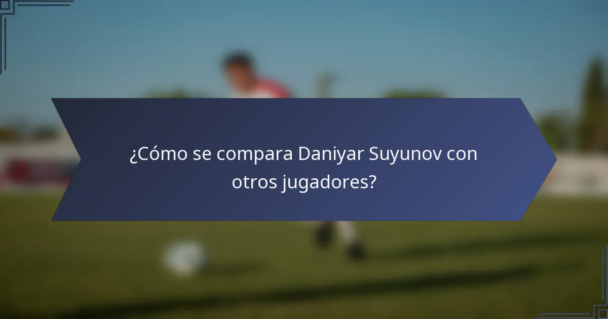 ¿Cómo se compara Daniyar Suyunov con otros jugadores?