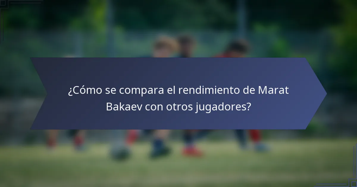 ¿Cómo se compara el rendimiento de Marat Bakaev con otros jugadores?