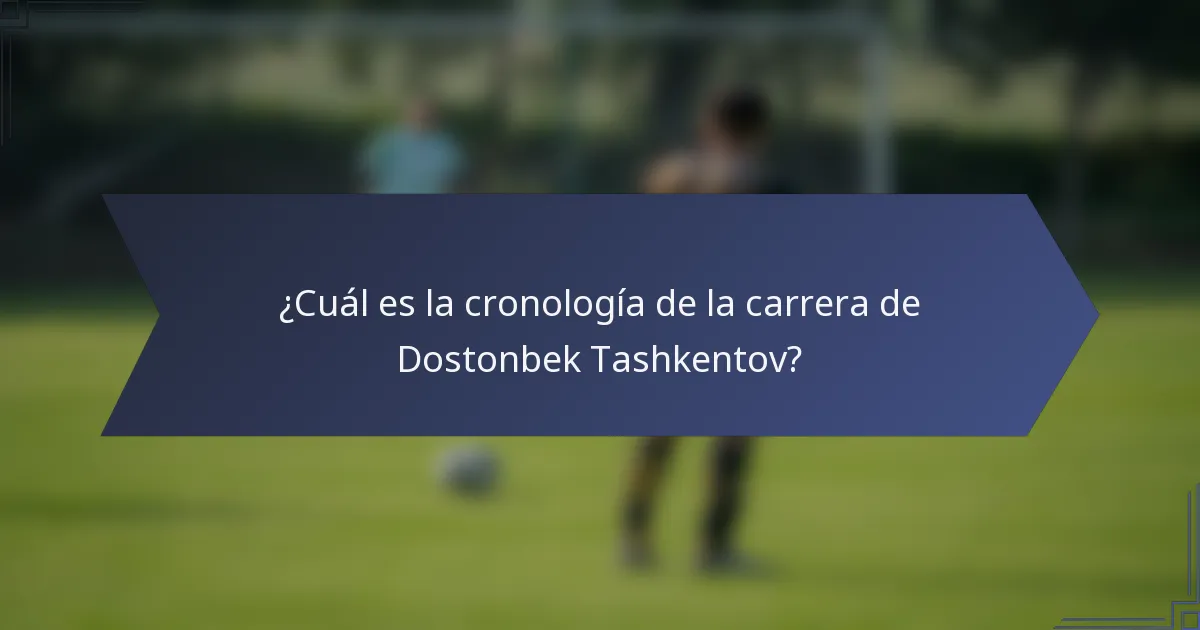 ¿Cuál es la cronología de la carrera de Dostonbek Tashkentov?