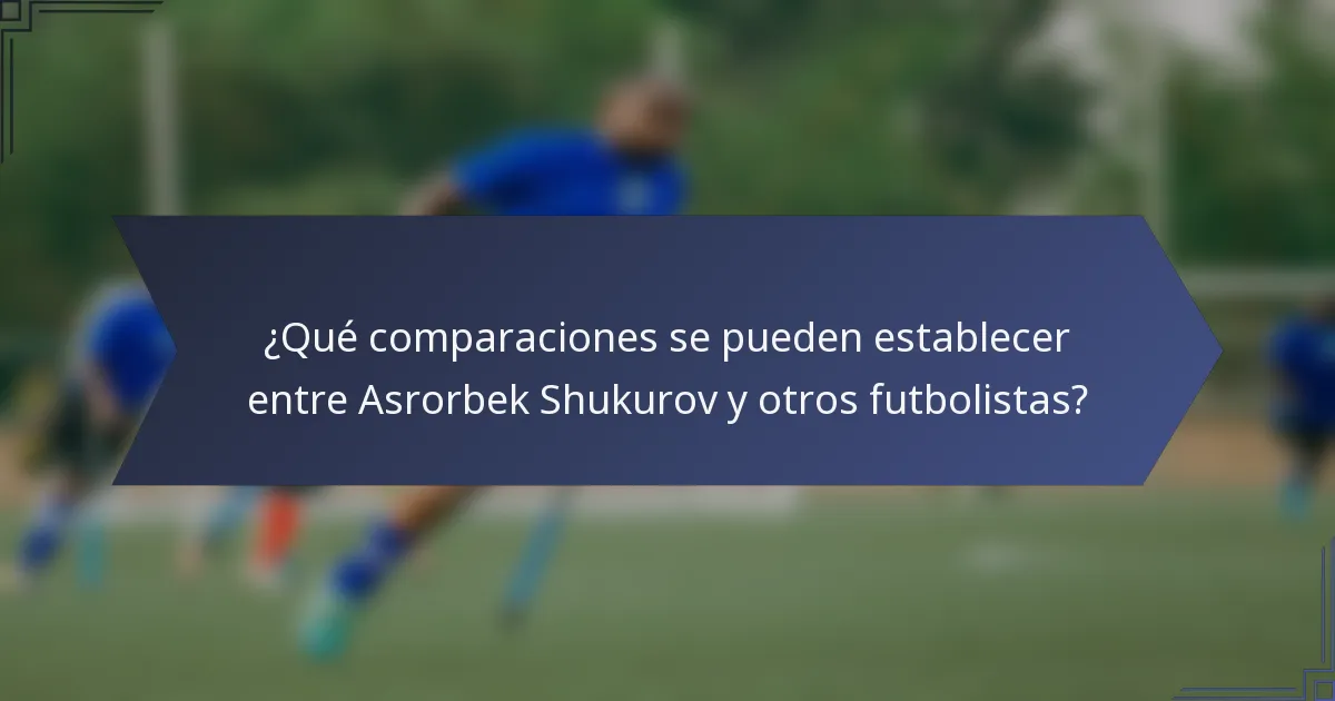 ¿Qué comparaciones se pueden establecer entre Asrorbek Shukurov y otros futbolistas?