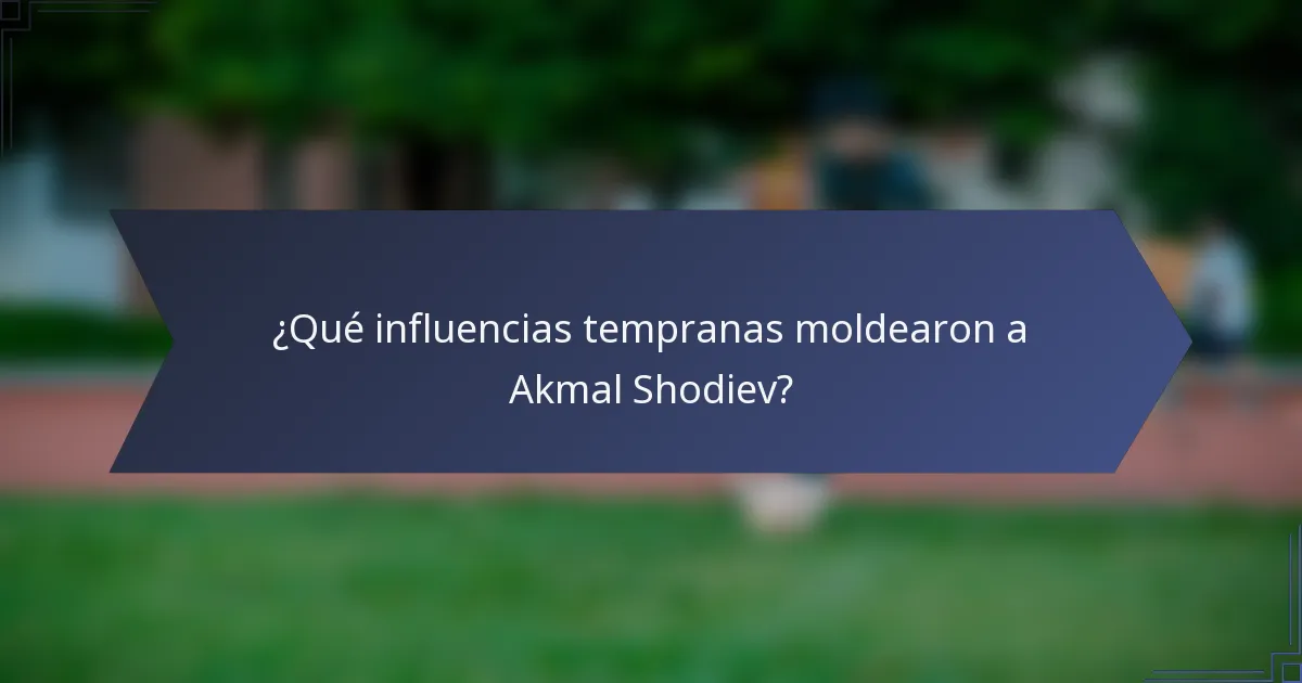¿Qué influencias tempranas moldearon a Akmal Shodiev?